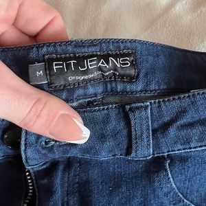 Fit Jeans Stretch Denim Dark Wash Size Medium Fitness Pants